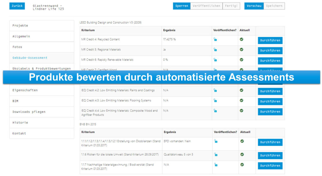 Building Material Scout hilft Hersteller, ihre Produkte durch automatisierte Assessments zu bewerten.